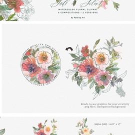 12 Watercolor Floral Clipart Free Download