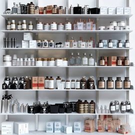 A large set of cosmetics for beauty salons and in the supermarket. Bathroom accessories Free Download