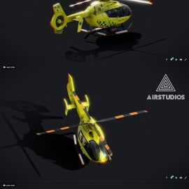 Ambulance Helicopter Airbus H135 3D Model Free Download