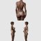 Black Woman Fit in Bikini 3D Model Free Download