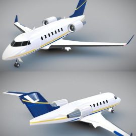 Bombardier Challenger 600 business jet 3D Model Free Download