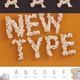 CreativeMarket Crushed White Stone 3D Lettering 10868404 Free Download