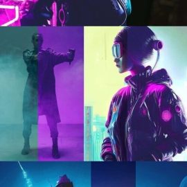 CreativeMarket Neon Cyberpunk Photoshop Action 10912740 Free Download