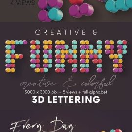 Creativemarket Color Dots 3D Lettering 5372107 Free Download