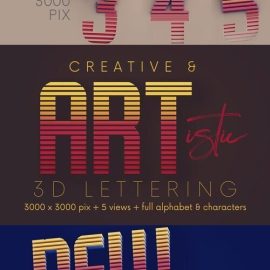 Creativemarket Horizontal Lines 3D Lettering 6096945 Free Download