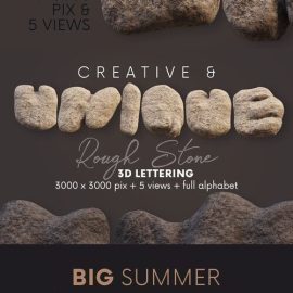 Creativemarket Rough Stone 3D Lettering 5287804 Free Download