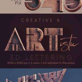 Creativemarket – Steampunk Metal – 3D Lettering 6221382 Free Download