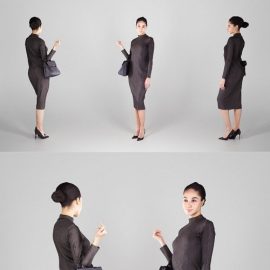 Elegant business woman with a bag 208 3D Model Free Download