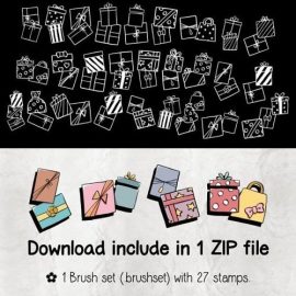 Gifts V5-7 ‪Procreate Brush Stamp‬ Free Download