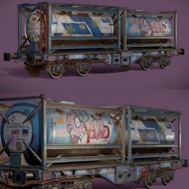 Graffiti Railway Tank 3D Model Free Download