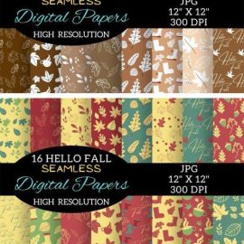 Hello Fall 64 Seamles Patterns Collection Free Download