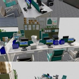 Modern office 3D Model Free Download