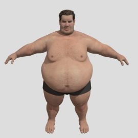 Realistic Fat Man Naked character Free Download