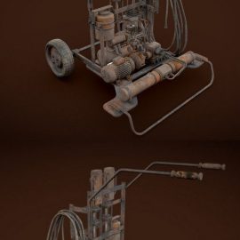 Rusted machinery device 3D Model Free Download