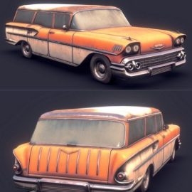 Rusty 1950s Wagon 3D Model Free Download