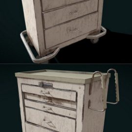 Rusty medical cart 3D Model Free Download