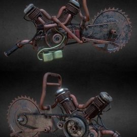 Salvaged cement-saw weapon 3D Model Free Download