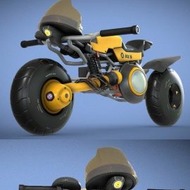 Sci-fi electric bike 3D Model Free Download