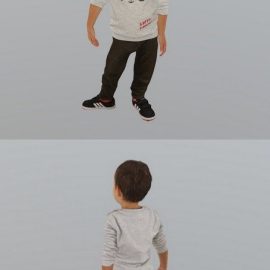 Shuffling Kid 3D Model Free Download