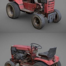 Vintage Garden Tractor 3D Model Free Download