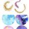 Watercolor Circles Clipart & Decorative Golden PNG Graphics Free Download