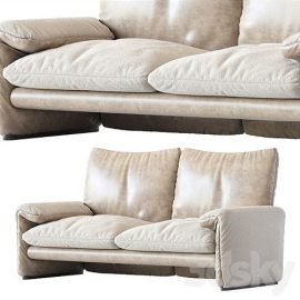 White Sheepskin Maralunga Sofa by Vico Magistretti for Cassina Italy Free Download