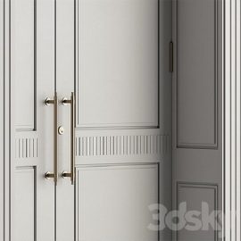 White Wooden Classic Door Set 27 Free Download