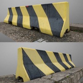 Yellow jersey road barrier 3D Model Free Download