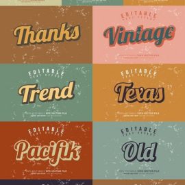 10 Vintage Style Editable Text Effect Free Download