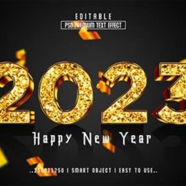 2023 new year 3d editable psd text effect Free Download