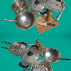 A Set of Cooking Utensils 3D Model Free Download