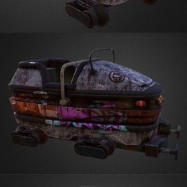 Abandoned Coaster cart 3D Model Free Download