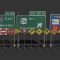 American Road Sign Pack 3D Model Free Download