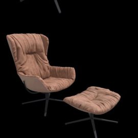 Armchair Leya Wingback Replica 3D Model Free Download