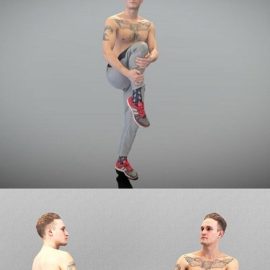 Athletic man stretching leg 366 3D Model Free Download