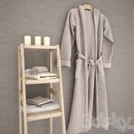 Bathrobe towels on shelf Free Download