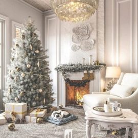 Christmas Living room Interior Scene Free Download