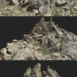 Cliff Boulder Field Mountain PBR Scan 3D Model Free Download