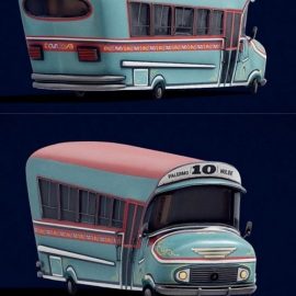 Colectivo 10 Toon (Argentine Bus) 3D Model Free Download