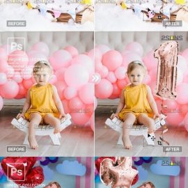 Creativemarket – Rose gold foil balloons overlay 10960312 Free Download