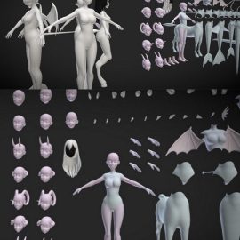 Customize Female Base Mesh-Anime Style 3D Model Free Download