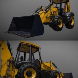 Generic Front Loader/BackHoe 3D Model Free Download