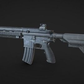 HK 416 RIFLE Low-poly 3D model 3D Model Free Download