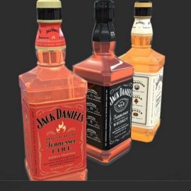 Jack Daniel Whiskey Collection 3D Model Free Download