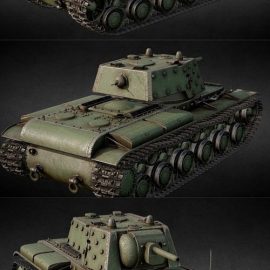 KV1-E WW2 Tank 3D Model Free Download