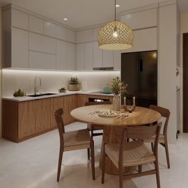 Living Room – Kitchen Interior by Nguyen Duc Anh Free Download