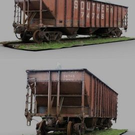 Old Southern Railcar (Raw Scan) 3D Model Free Download