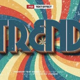 Old trend retro vintage 3d editable text effect psd Free Download