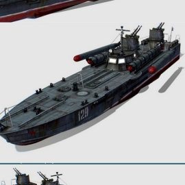 USSR torpedo boat project 123 BIS Komsomolets 3D Model Free Download