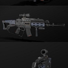 Scifi Rifle MAK223 3D Model Free Download